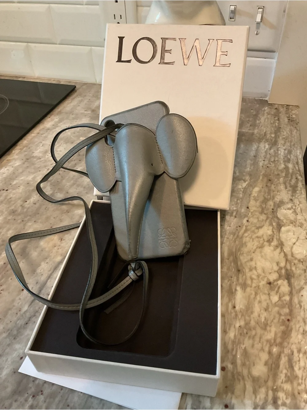 Loewe Elephant iPhone leather case w/ strap